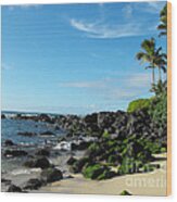 Turtle Beach Oahu Hawaii Wood Print