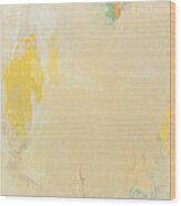 Untitled Abstract - Bisque With Yellow Wood Print
