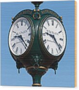 Veterans Clock At County Center Wood Print