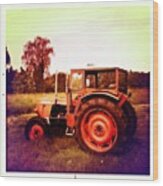 Vintage Tractor Wood Print