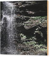 Water Figure Waterfall Wood Print