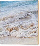 Waves Breaking On Tropical Beach Wood Print