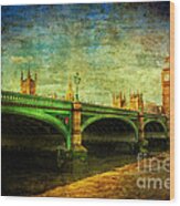 Westminster Bridge And Big Ben Wood Print