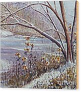 Winter River Wood Print