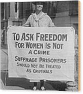 Woman Suffrage Picket Protests Criminal Wood Print