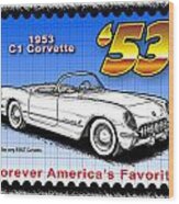 Year-by-year 1953 Corvette Wood Print