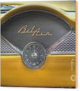 Yellow Chevy Bel Air Dashboard Wood Print