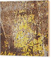 Yellow Rusty Metal Surface Wood Print