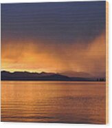 Yellowstone Lake Sunrise Ii Wood Print