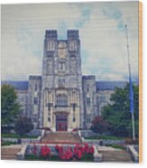 Burruss Hall Wood Print