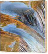 Waterfall Reflections Wood Print