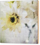 White Flower Wood Print