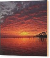 0205 Awesome Sunset Colors On Santa Rosa Sound Wood Print