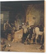 A Country Blacksmith Disputing Upon The Price #1 Wood Print