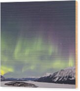 Aurora Borealis Over Bove Island #1 Wood Print