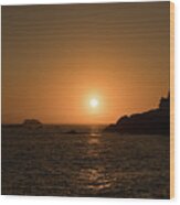 Battery Point Lighthouse Sunset Crescent City California #1 Wood Print