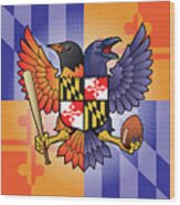 Birdland Baltimore Maryland Shield Wood Print