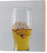 Brain And Alcohol, Conceptual #1 Wood Print