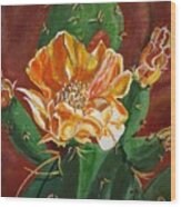 Cactus Bloom Wood Print