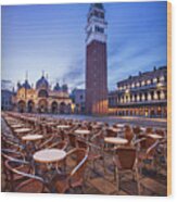 Campanile And Basilica San Marco At Dawn - Venice  #1 Wood Print