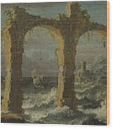 Capriccio With A Storm On The Sea #1 Wood Print