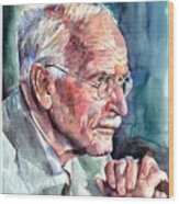 Carl Gustav Jung Portrait #1 Wood Print
