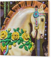 Carrousel Horse Portrait #1 Wood Print