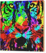 Colored Tiger #2 Wood Print