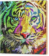 Colorful Tiger #2 Wood Print