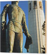 Columbus And The Coit Tower #1 Wood Print