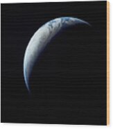 Crescent Earth Taken From The Apollo 4 #1 Wood Print