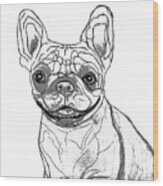 Dog Sketch In Charcoal 7 #2 Wood Print