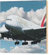 Emirates A380 Wood Print
