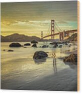 Golden Gate Sunset #1 Wood Print