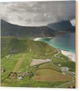 Haukland Valley And Beach From Mannen #3 Wood Print