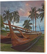 Hawaiian Sailing Canoe #1 Wood Print