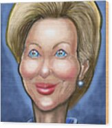 Hillary Clinton Caricature #1 Wood Print