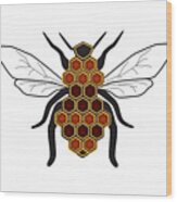 Honeycomb Bee Sans Border Wood Print