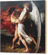 Jacob Wrestling With The Angel #1 Wood Print