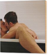 Kiss In The Bath Wood Print