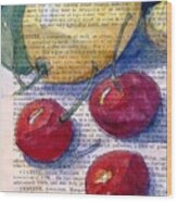 Lemon And Cherries 3 Wood Print