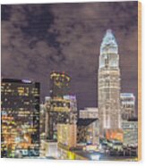 Night View Scenes Around Charlotte North Carolina #1 Wood Print