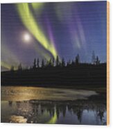 Northern Lights Thingvellir #1 Wood Print