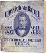 One Sixth Beer Barrel Tax Stamp #1 Wood Print