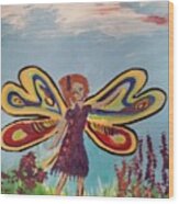 Pansy, Butterfly Girl #1 Wood Print