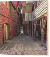 Passageways Of The Bergen Bryggen #1 Wood Print