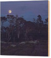 Pebble Beach Moonrise #1 Wood Print