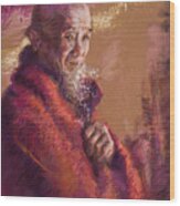Portrait Of A Monk #1 Wood Print