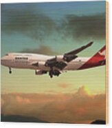 Qantas Boeing 747 Wood Print