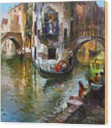 Romance In Venice Wood Print